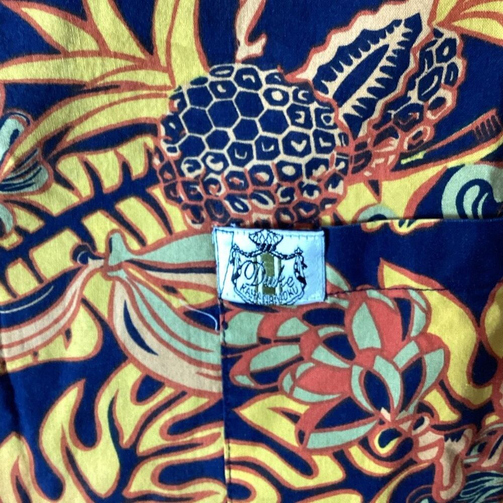 Duke Kahanamoku Hawaiian Aloha Shirt Retro Tiki Hula Tropical Print L/XL - Picture 6 of 7